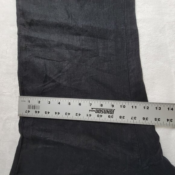 CAbi Womens Vintage Washed Linen Wide-Leg Pants Size 10 Charcoal Gray 335 New - Picture 9 of 10